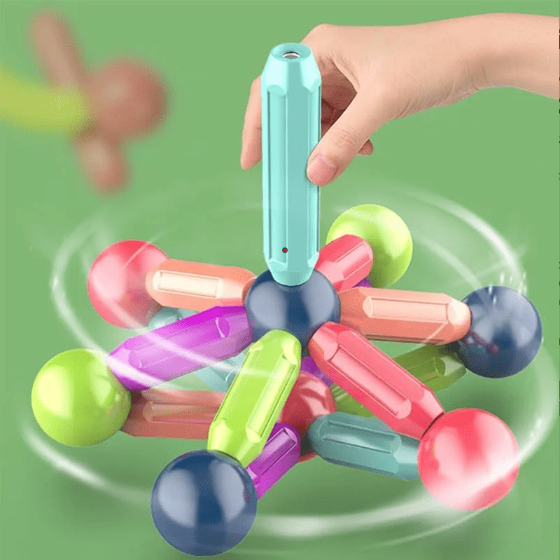 Set Jucarii Magnetice pentru Constructie, Magnetic Sticks 3D, 128 Piese, STEM, pentru Adulti si Copii 3+ - imagine 2